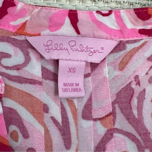 Lilly Pulitzer Sarasota Pintucked Tunic Dress Mini Mango Salsa Size XS Women - Picture 10 of 16